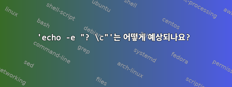 'echo -e "? \c"'는 어떻게 예상되나요?