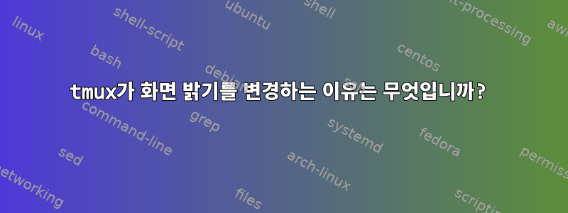 tmux가 화면 밝기를 변경하는 이유는 무엇입니까?