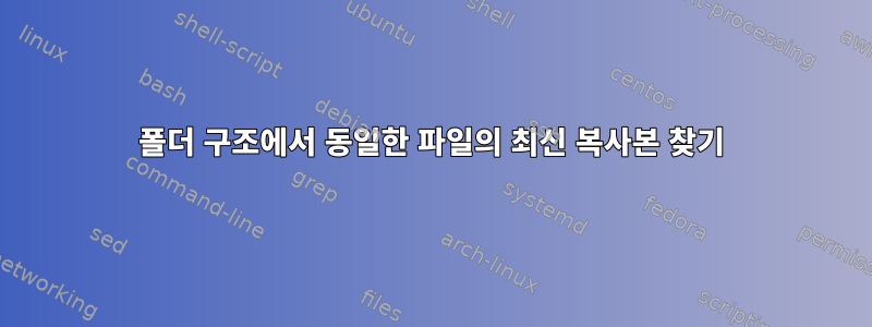 폴더 구조에서 동일한 파일의 최신 복사본 찾기