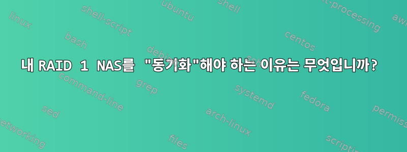 내 RAID 1 NAS를 "동기화"해야 하는 이유는 무엇입니까?