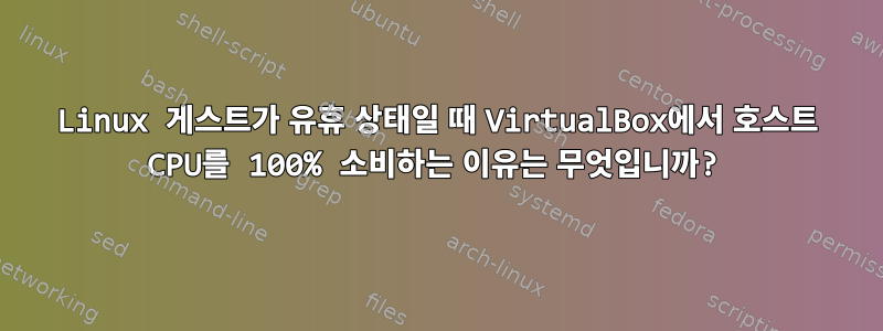 Linux 게스트가 유휴 상태일 때 VirtualBox에서 호스트 CPU를 100% 소비하는 이유는 무엇입니까?