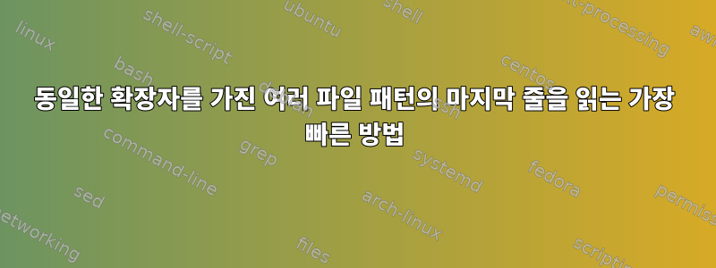 동일한 확장자를 가진 여러 파일 패턴의 마지막 줄을 읽는 가장 빠른 방법