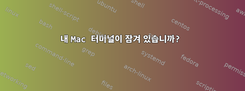 내 Mac 터미널이 잠겨 있습니까?