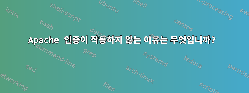 Apache 인증이 작동하지 않는 이유는 무엇입니까?