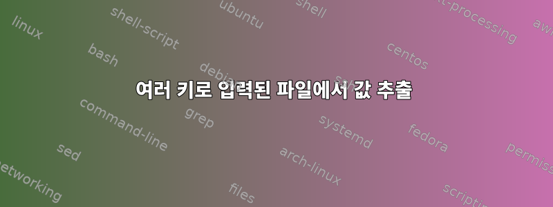 여러 키로 입력된 파일에서 값 추출