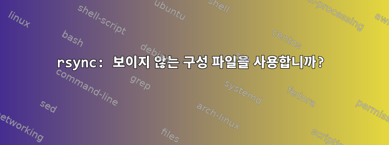 rsync: 보이지 않는 구성 파일을 사용합니까?