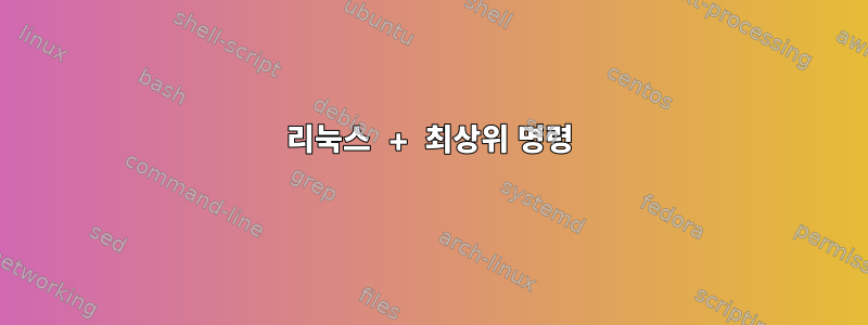 리눅스 + 최상위 명령