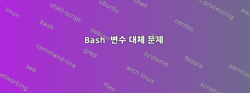 Bash 변수 대체 문제