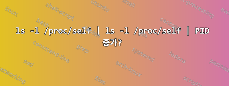 ls -l /proc/self | ls -l /proc/self | PID 증가?