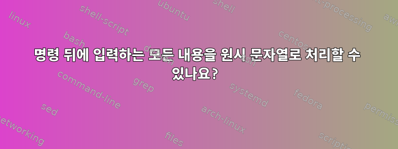 명령 뒤에 입력하는 모든 내용을 원시 문자열로 처리할 수 있나요?