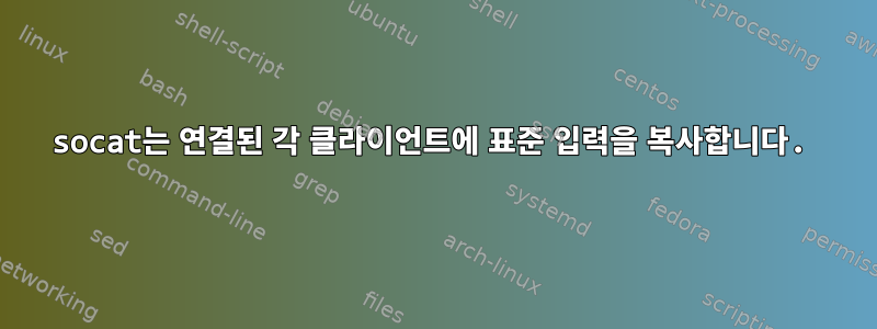 socat는 연결된 각 클라이언트에 표준 입력을 복사합니다.