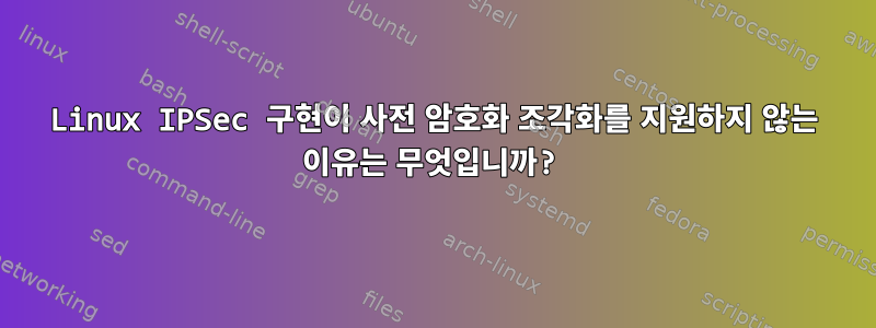 Linux IPSec 구현이 사전 암호화 조각화를 지원하지 않는 이유는 무엇입니까?