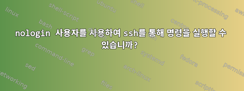 nologin 사용자를 사용하여 ssh를 통해 명령을 실행할 수 있습니까?