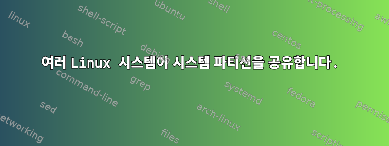 여러 Linux 시스템이 시스템 파티션을 공유합니다.