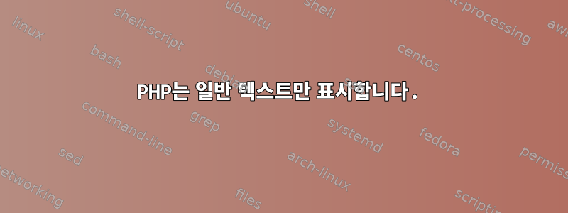 PHP는 일반 텍스트만 표시합니다.