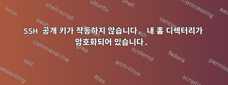 SSH 공개 키가 작동하지 않습니다. 내 홈 디렉터리가 암호화되어 있습니다.