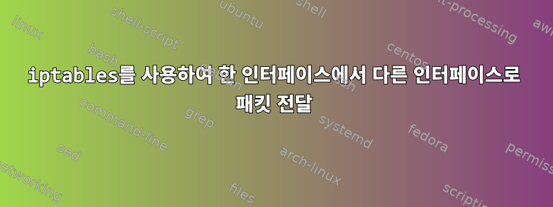 iptables를 사용하여 한 인터페이스에서 다른 인터페이스로 패킷 전달