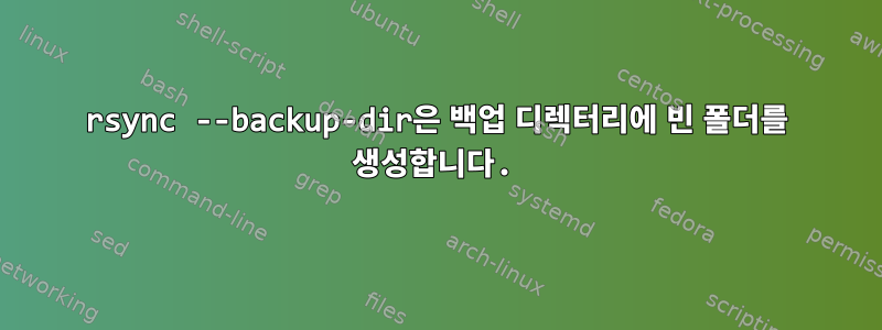 rsync --backup-dir은 백업 디렉터리에 빈 폴더를 생성합니다.