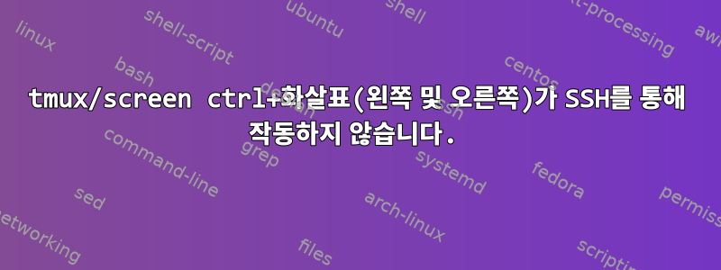 tmux/screen ctrl+화살표(왼쪽 및 오른쪽)가 SSH를 통해 작동하지 않습니다.