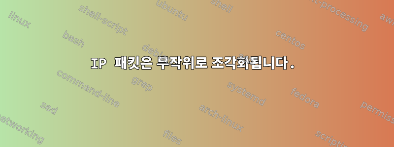 IP 패킷은 무작위로 조각화됩니다.