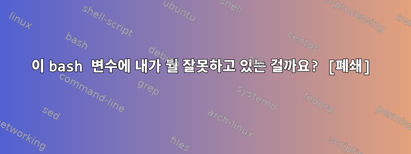 이 bash 변수에 내가 뭘 잘못하고 있는 걸까요? [폐쇄]