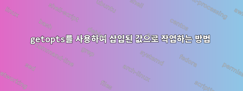 getopts를 사용하여 삽입된 값으로 작업하는 방법