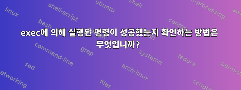 exec에 의해 실행된 명령이 성공했는지 확인하는 방법은 무엇입니까?