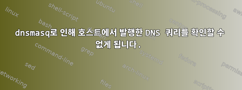 dnsmasq로 인해 호스트에서 발행한 DNS 쿼리를 확인할 수 없게 됩니다.