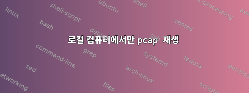 로컬 컴퓨터에서만 pcap 재생