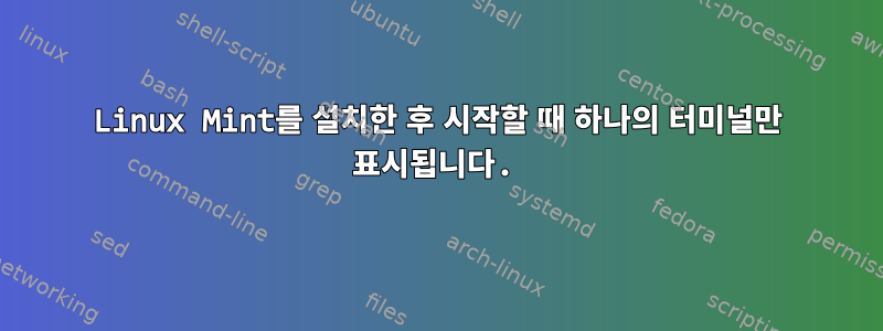 Linux Mint를 설치한 후 시작할 때 하나의 터미널만 표시됩니다.