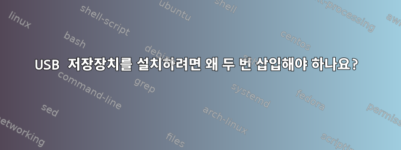 USB 저장장치를 설치하려면 왜 두 번 삽입해야 하나요?