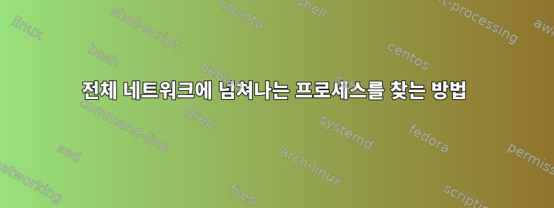 전체 네트워크에 넘쳐나는 프로세스를 찾는 방법