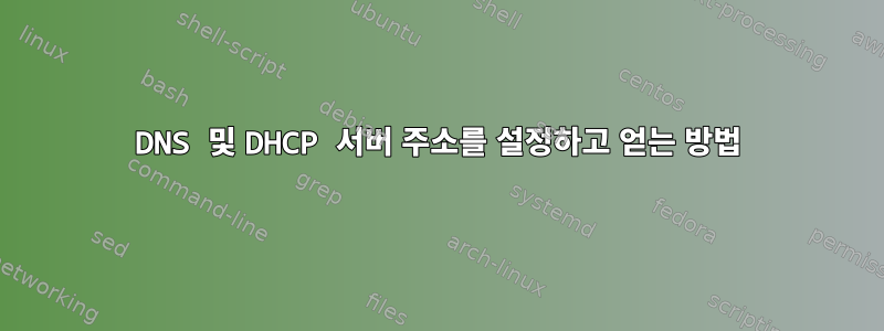 DNS 및 DHCP 서버 주소를 설정하고 얻는 방법