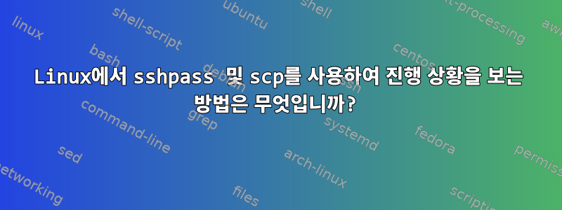 Linux에서 sshpass 및 scp를 사용하여 진행 상황을 보는 방법은 무엇입니까?