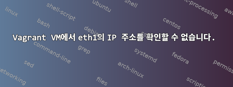 Vagrant VM에서 eth1의 IP 주소를 확인할 수 없습니다.