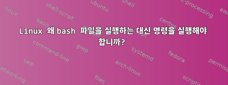 Linux 왜 bash 파일을 실행하는 대신 명령을 실행해야 합니까?