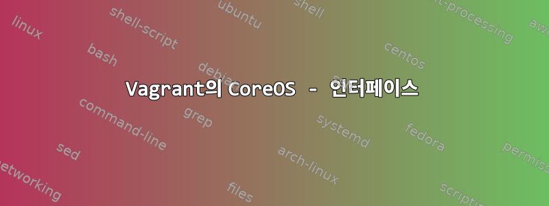 Vagrant의 CoreOS - 인터페이스