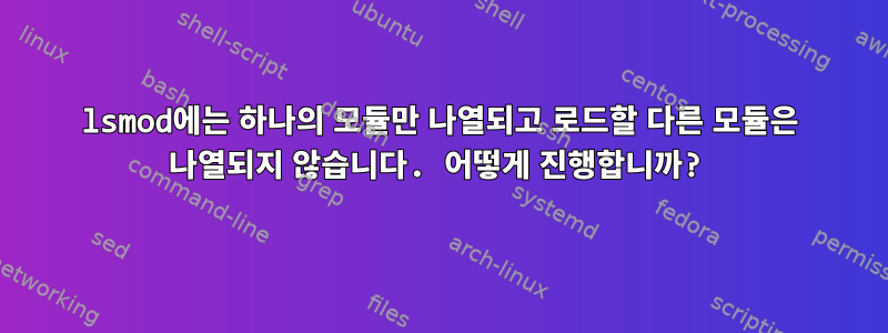 lsmod에는 하나의 모듈만 나열되고 로드할 다른 모듈은 나열되지 않습니다. 어떻게 진행합니까?