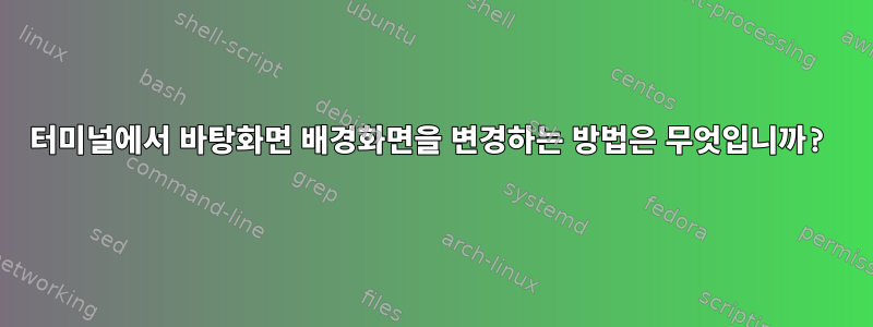 터미널에서 바탕화면 배경화면을 변경하는 방법은 무엇입니까?