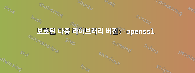 보호된 다중 라이브러리 버전: openssl