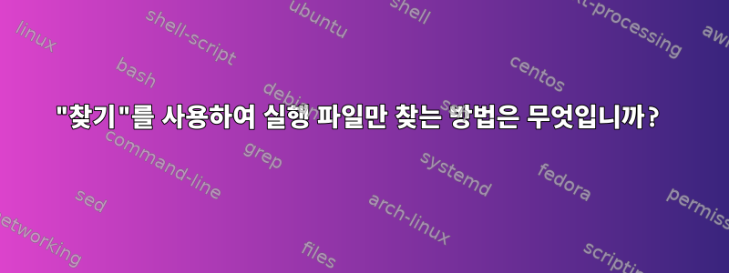 "찾기"를 사용하여 실행 파일만 찾는 방법은 무엇입니까?