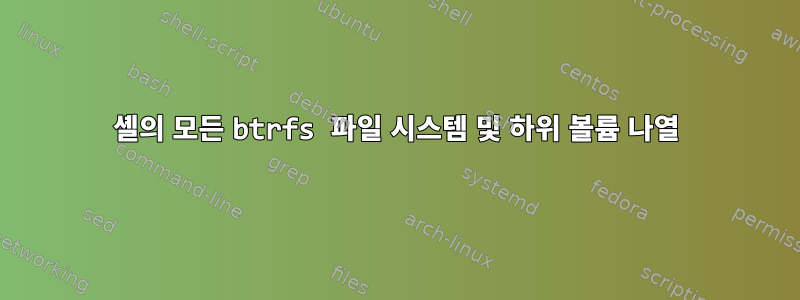 셸의 모든 btrfs 파일 시스템 및 하위 볼륨 나열