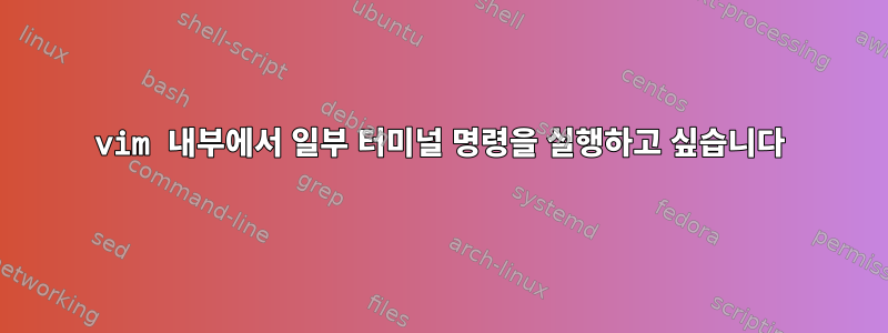 vim 내부에서 일부 터미널 명령을 실행하고 싶습니다