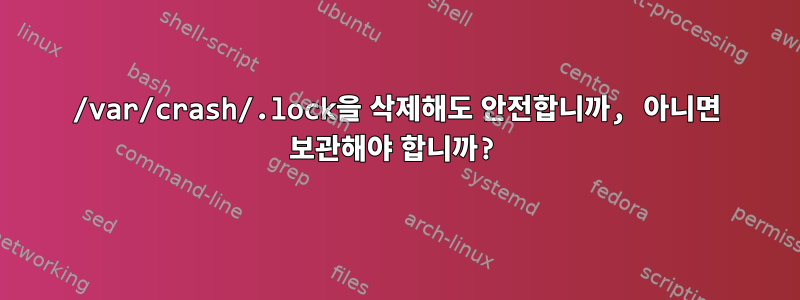 /var/crash/.lock을 삭제해도 안전합니까, 아니면 보관해야 합니까?