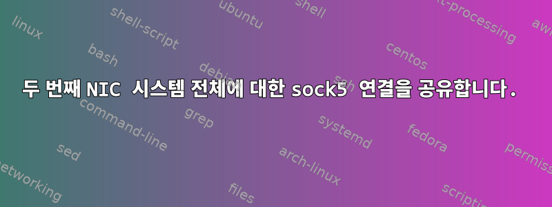 두 번째 NIC 시스템 전체에 대한 sock5 연결을 공유합니다.