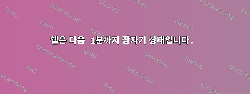 쉘은 다음 1분까지 잠자기 상태입니다.