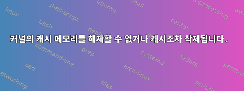 커널의 캐시 메모리를 해제할 수 없거나 캐시조차 삭제됩니다.