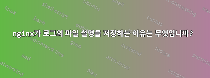 nginx가 로그의 파일 설명을 저장하는 이유는 무엇입니까?