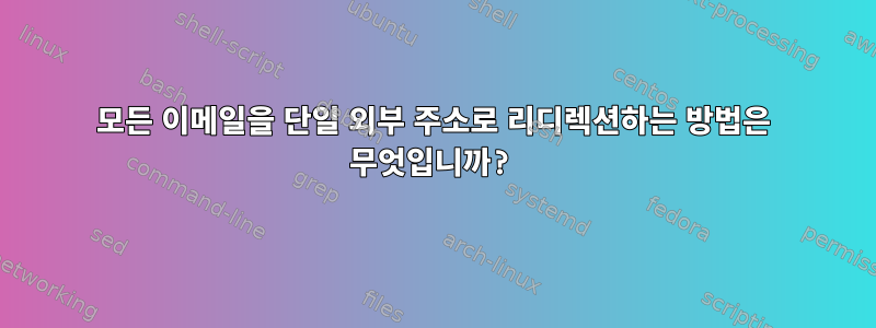 모든 이메일을 단일 외부 주소로 리디렉션하는 방법은 무엇입니까?