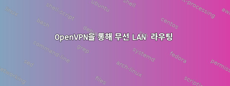 OpenVPN을 통해 무선 LAN 라우팅